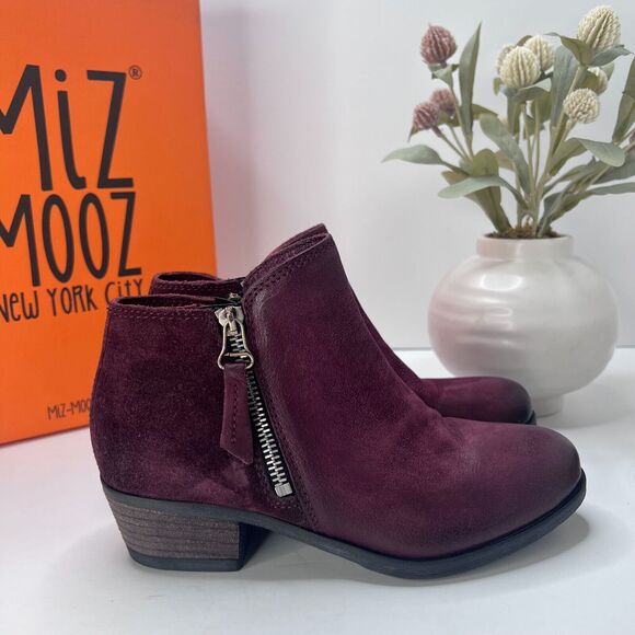 Miz Mooz Bangkok Leather Ankle Boot Side Zip Eggplant 111225 Women EU 36/5.5 NWB - Picture 3 of 11